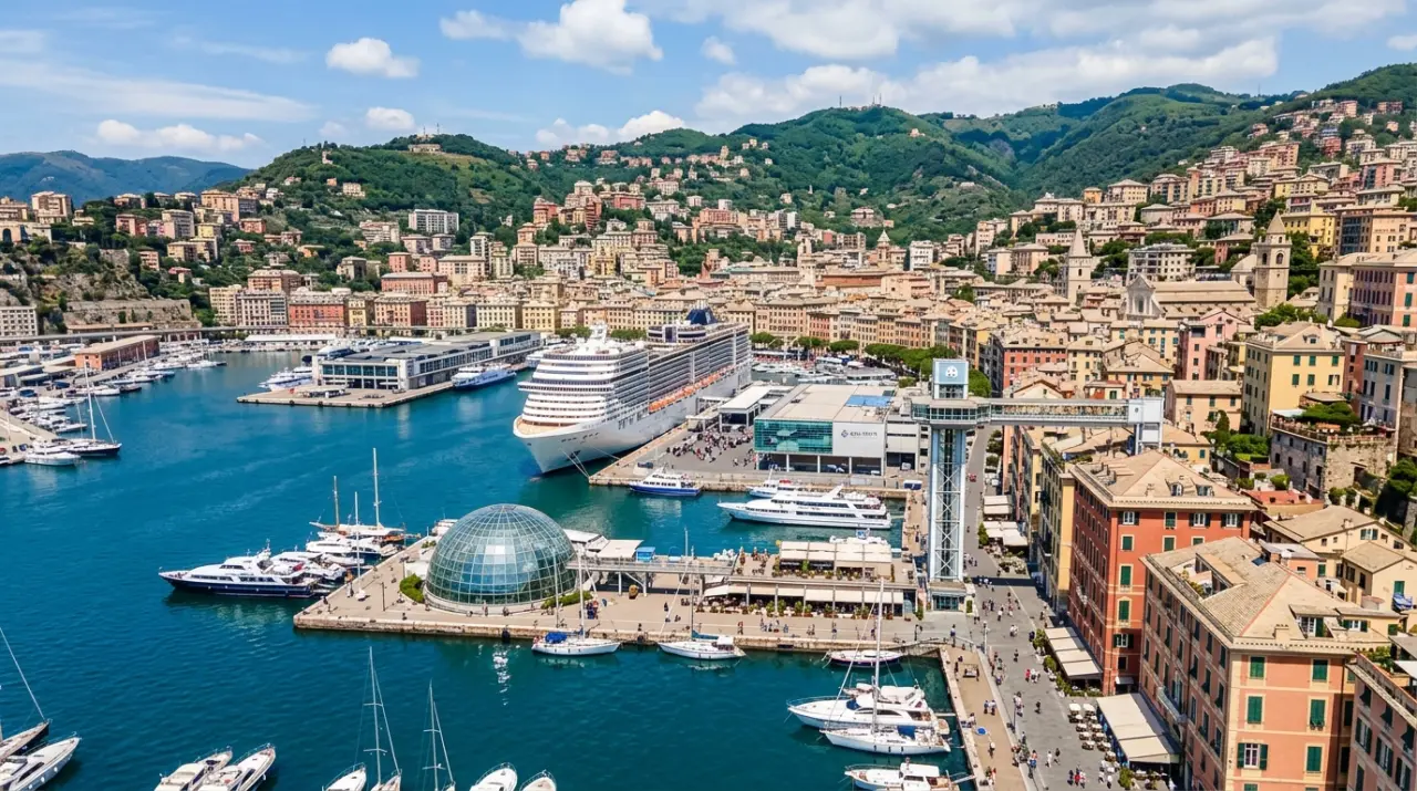 Port of Genoa and historic palaces