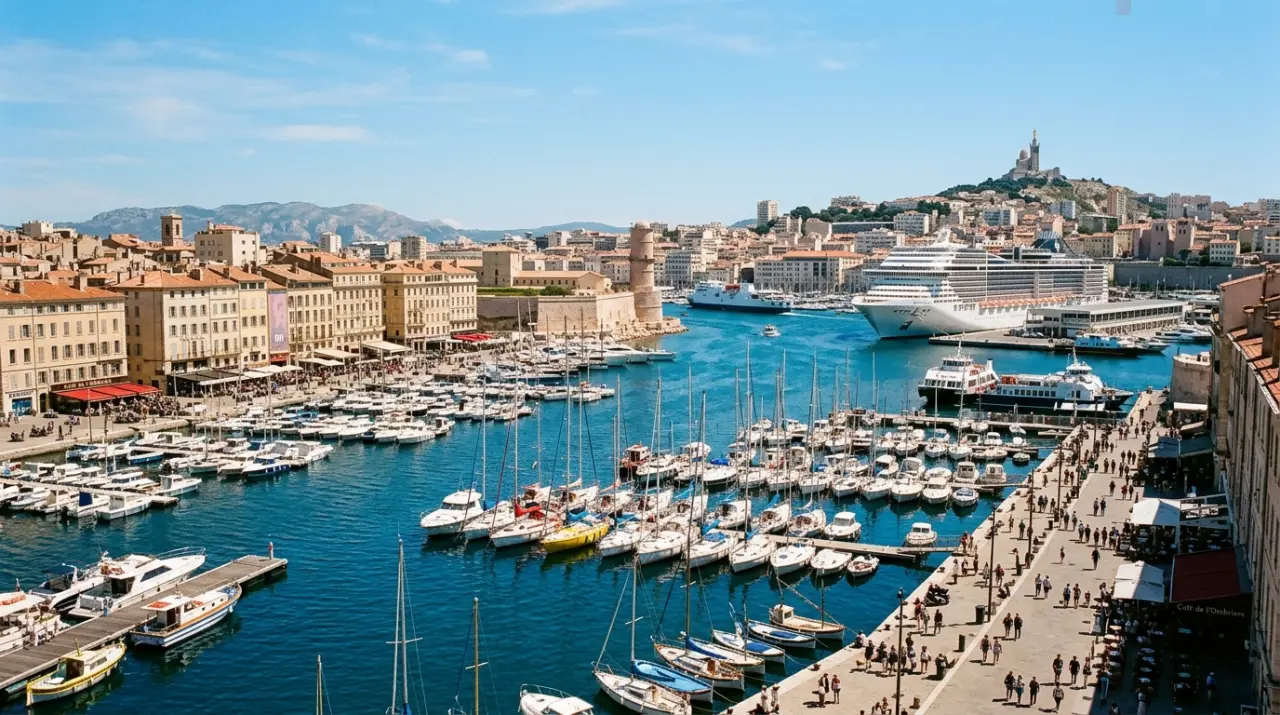 Old Port of Marseille and Notre-Dame de la Garde